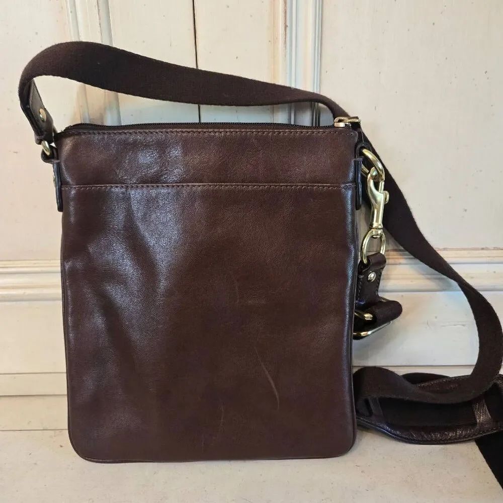 Coach Julia Op Art Swingpack Crossbody Leather Mahogany Brown - Picture 4 of 14